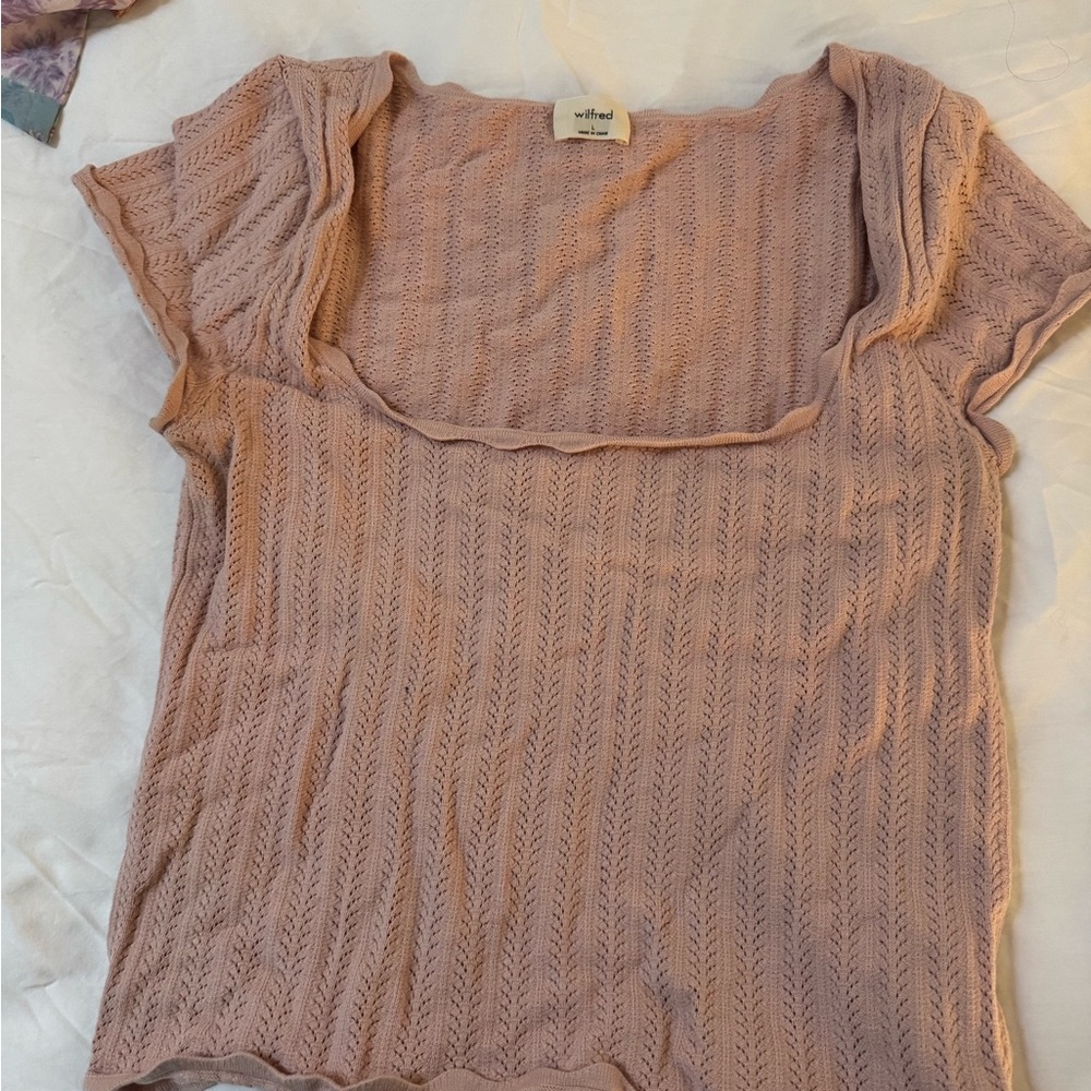 Aritzia Wilfred Pointelle Tee